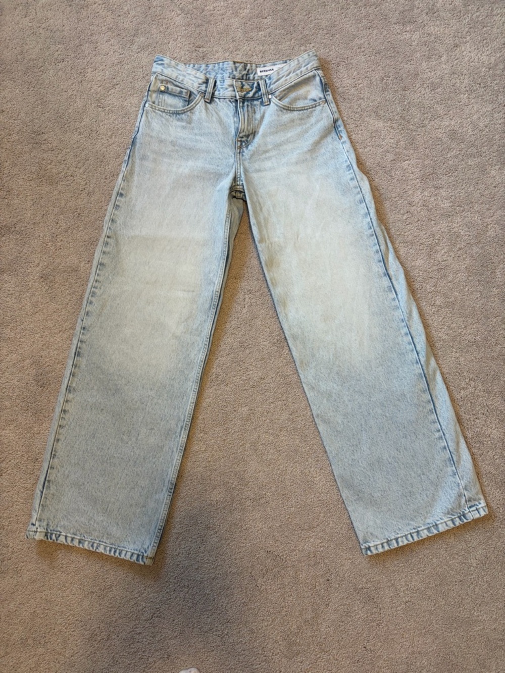 Bershka Low rise Light Blue Wide Leg Jean
